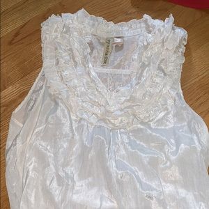 White ruffle tank